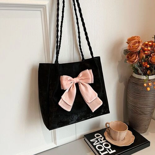 Glossy Bow Shoulder Bag