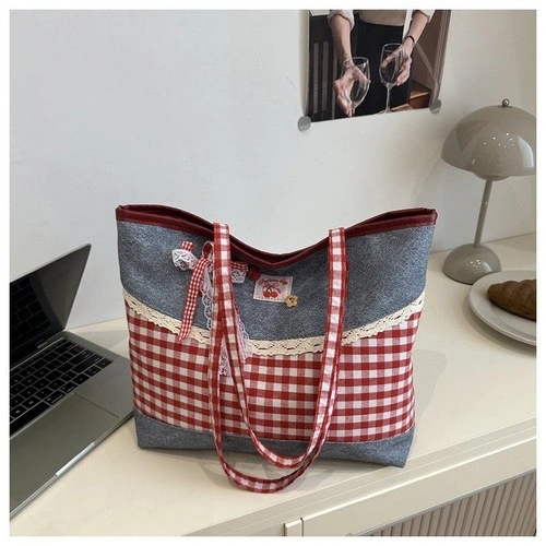 Bow Accent Block Tote Bag - Image 8