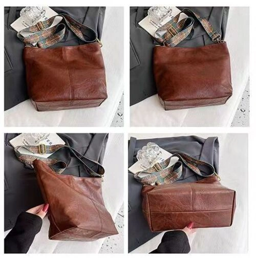 Retro Wide Strap Crossbody Bag - Image 7