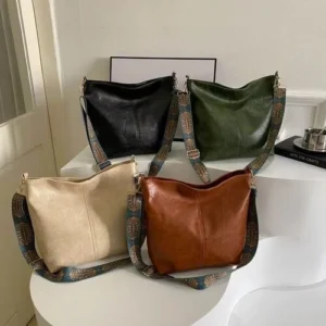 Retro Wide Strap Crossbody Bag